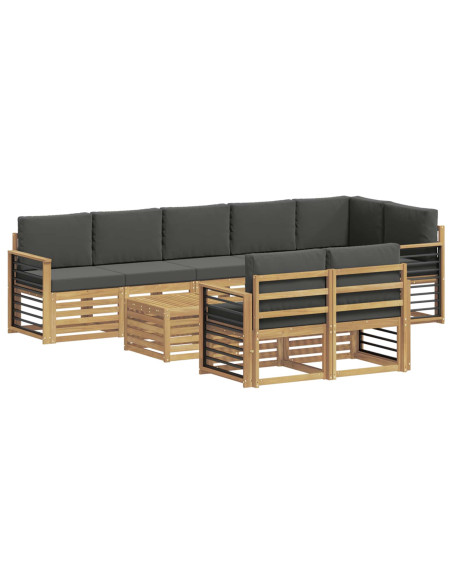 Set di divani da esterno 8 pcs Bianco e Antracite