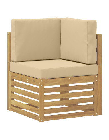 Set di divani da esterno 11 pcs Bianco e Beige 59 x 59 x 37 cm