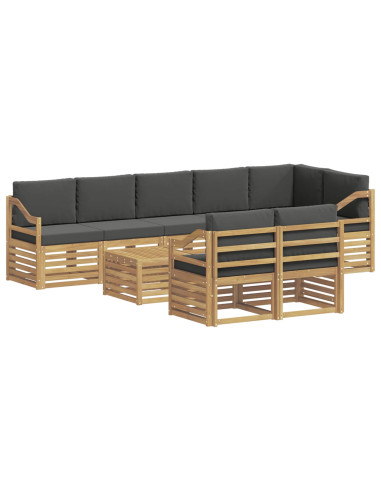 Set di divani da esterno 8 pcs Bianco e Antracite