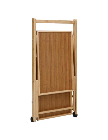 Carrello da Cucina con Ruote Marrone Chiaro 65 x 40,5 x 76,5 cm