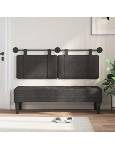 Testiera sospesa Con luce LED Nero PU Antico