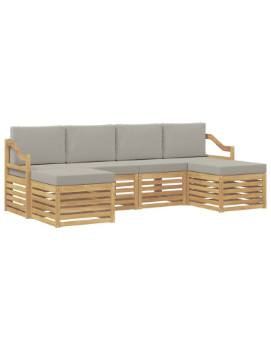 Set divani 6 pcs Bianco e Grigio Chiaro 245 x 122,5 x 73 cm