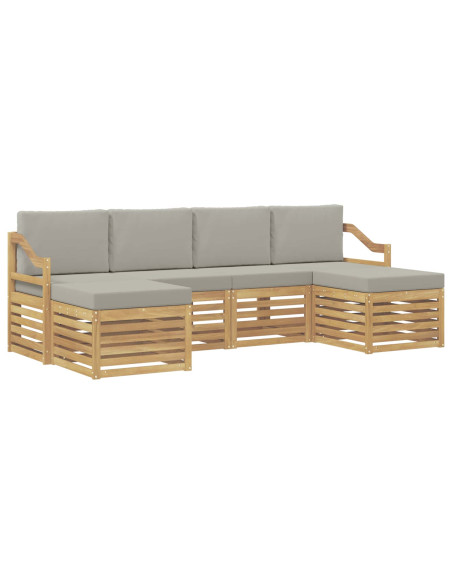 Set divani 6 pcs Bianco e Grigio Chiaro 245 x 122,5 x 73 cm