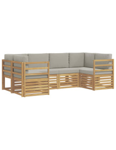 Set divano sezionale 6 pcs Bianco e Grigio Chiaro 2