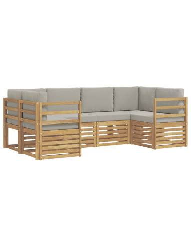 Set divano sezionale 6 pcs Bianco e Grigio Chiaro