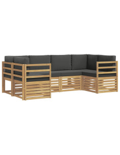 Set divano sezionale 6 pcs Bianco e Antracite 2
