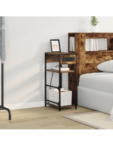 Armadio da Notte Rovere fumé 40 x 27 x 76 cm Legno multistrato