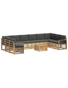 Set di divani da esterno 8 pcs Bianco e Antracite 2