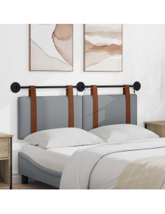 Testiera sospesa Con luce LED Grigio Chiaro PU Antico