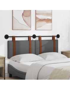 Testiera sospesa Con luce LED Grigio Scuro PU Antico