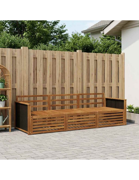 Set di divani da esterno 3 pcs Naturale