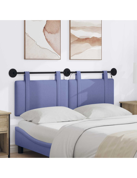Testiera sospesa Con luce LED Blu jeans Tessuto