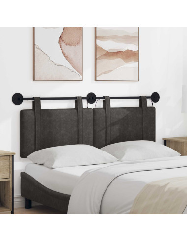 Testiera sospesa Con luce LED Nero PU Antico