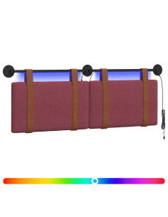 Testiera sospesa Con luce LED Rosso Vino PU Antico 2