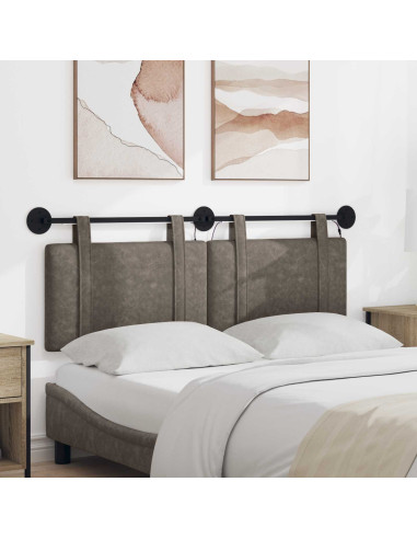 Testiera sospesa Con luce LED Grigio PU Antico