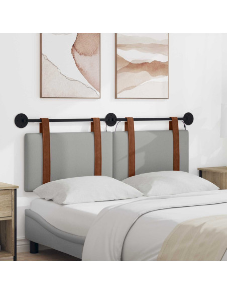Testiera sospesa Con luce LED Grigio Nuvola PU Antico