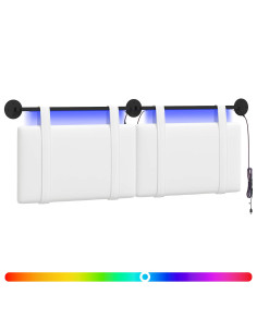Testiera sospesa Con luce LED Bianco Tessuto 2