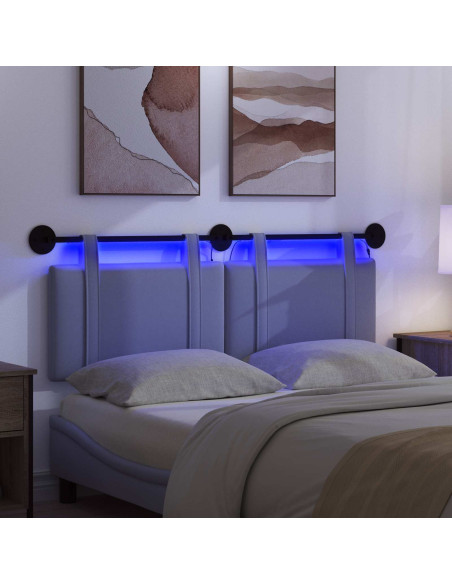 Testiera sospesa Con luce LED Blu jeans Tessuto