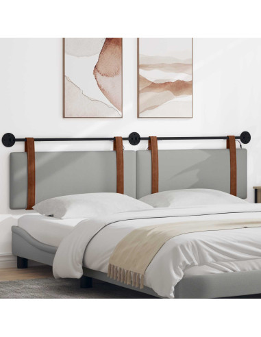 Testiera sospesa Con luce LED Grigio Nuvola PU Antico