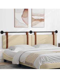 Testiera sospesa Con luce LED Crema PU Antico