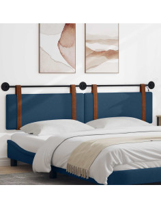 Testiera sospesa Con luce LED Blu PU Antico