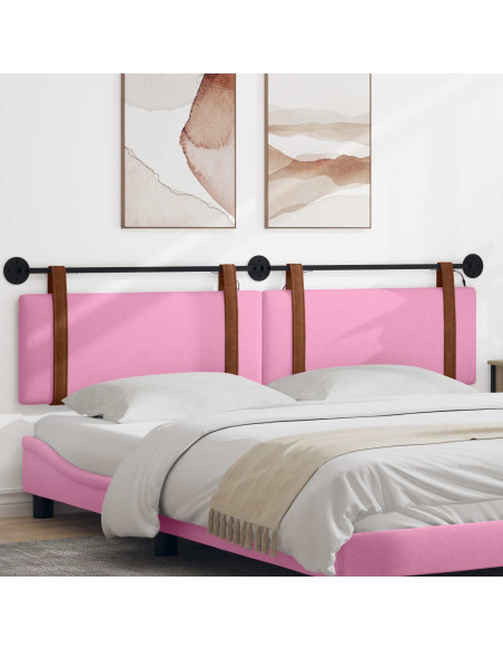 Testiera sospesa Con luce LED Rosa PU Antico