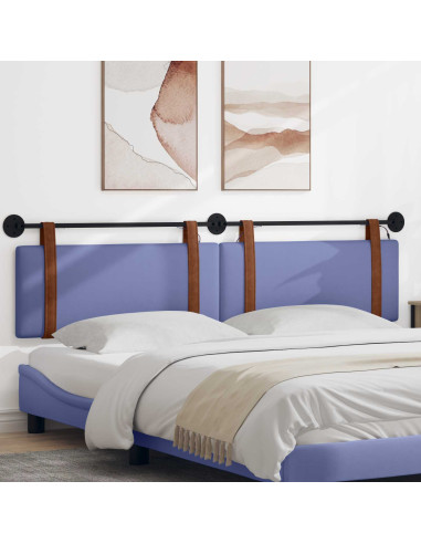 Testiera sospesa Con luce LED Blu jeans PU Antico