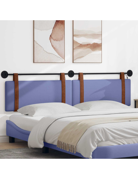 Testiera sospesa Con luce LED Blu jeans PU Antico