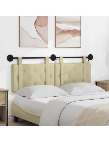 Testiera sospesa Con luce LED Crema Similpelle