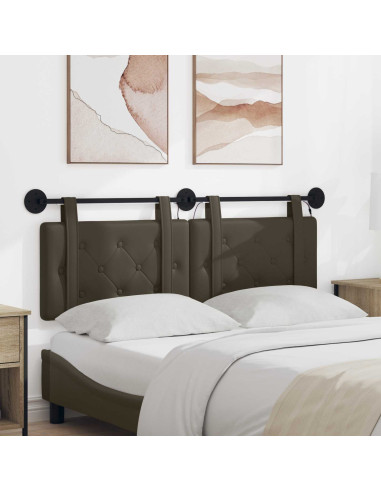 Testiera sospesa Con luce LED Grigio Similpelle