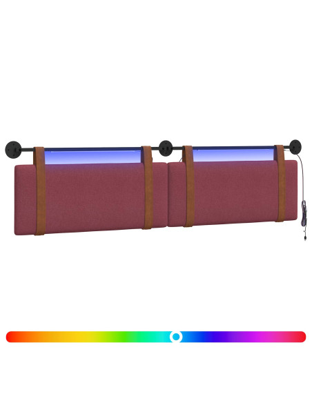 Testiera sospesa Con luce LED Rosso Vino PU Antico