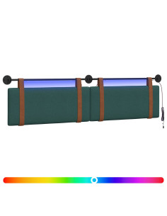 Testiera sospesa Con luce LED Verde Scuro PU Antico 2