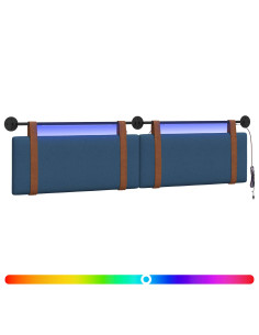 Testiera sospesa Con luce LED Blu PU Antico 2