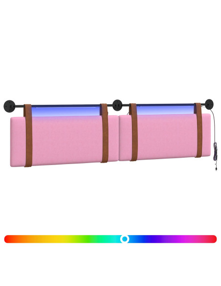 Testiera sospesa Con luce LED Rosa PU Antico