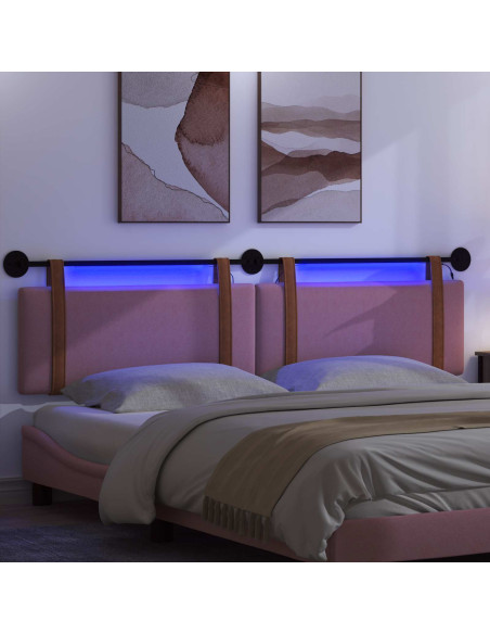 Testiera sospesa Con luce LED Rosa PU Antico