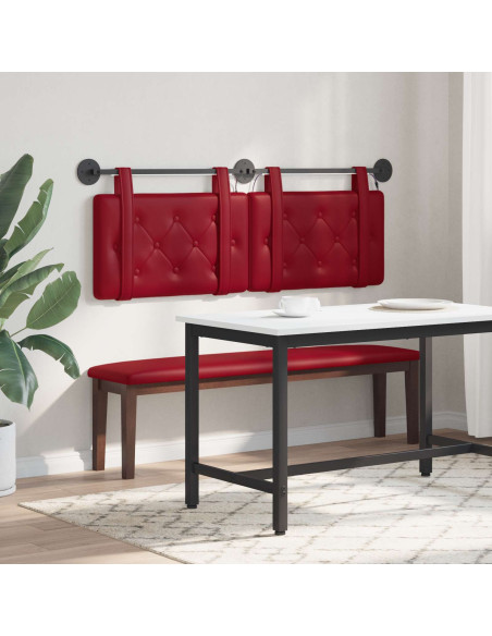 Testiera sospesa Con luce LED Rosso Vino Similpelle