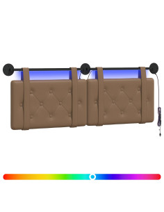 Testiera sospesa Con luce LED Cappuccino Similpelle 2