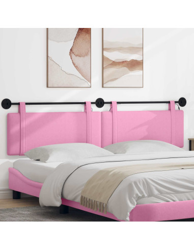 Testiera sospesa Con luce LED Rosa Tessuto