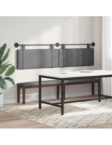 Testiera sospesa Con luce LED Grigio Scuro Tessuto