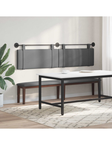 Testiera sospesa Con luce LED Grigio Scuro Tessuto