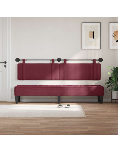 Testiera sospesa Con luce LED Rosso Vino Tessuto