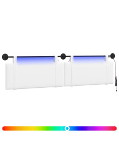 Testiera sospesa Con luce LED Bianco Tessuto 2