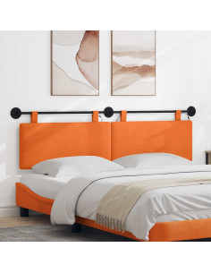 Testiera sospesa Con luce LED Arancione Tessuto in Cords