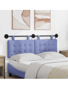 Testiera sospesa Con luce LED Blu jeans Tessuto