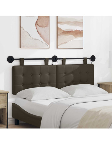 Testiera sospesa Con luce LED Grigio Similpelle