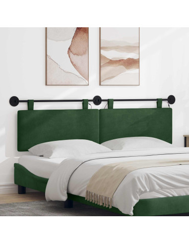Testiera sospesa Con luce LED Verde Giungla Tessuto in Cords