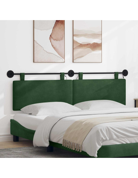 Testiera sospesa Con luce LED Verde Giungla Tessuto in Cords