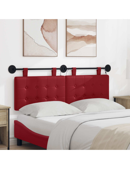 Testiera sospesa Con luce LED Rosso Vino Similpelle