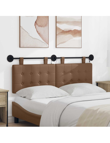 Testiera sospesa Con luce LED Cappuccino Similpelle
