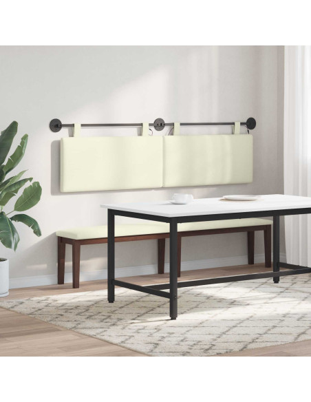 Testiera sospesa Con luce LED Crema Tessuto in Cords